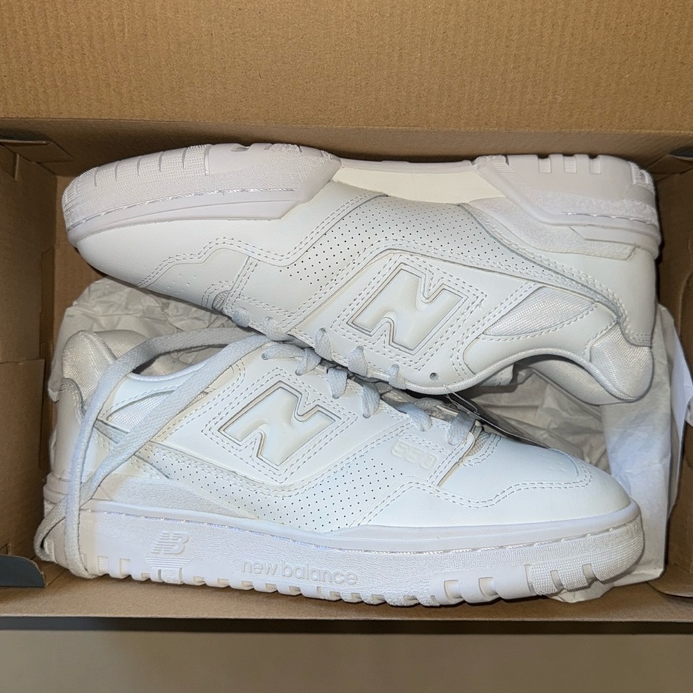 White New Balance 550 Sneakers